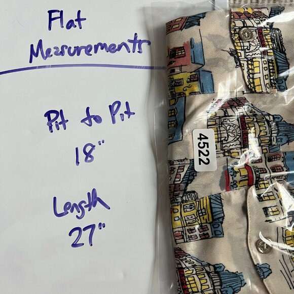 Karl Lagerfeld Whimsical Safari Style Button Down Shirt Paris Roll Tab Colorful - Picture 9 of 10